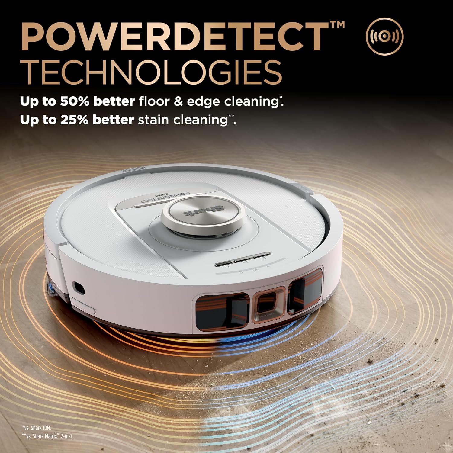 Shark Robot Vacuum & Mop Combo, PowerDetect NeverTouch Pro, Self-Emptying, Self-Refill with Self-Clean Pad Wash & Dry, 60-Day Debris Capacity, 30-Day Refill Tank, 5 Technologies, White, AV2810ZEWH