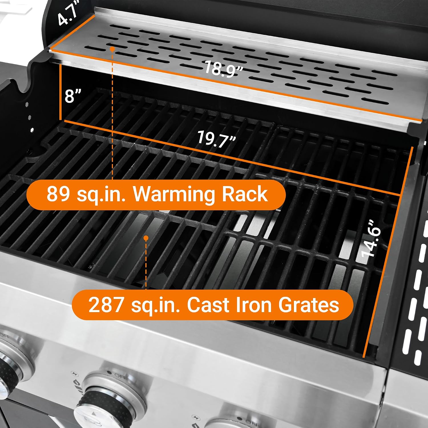 3 Burner Gas Grill with Cloth Cover – High-Powered 51,000 BTU Burners, Stainless Steel Construction, Ample Cooking Space – Perfect for Backyard Barbecues, Parties, and Family Gatherings