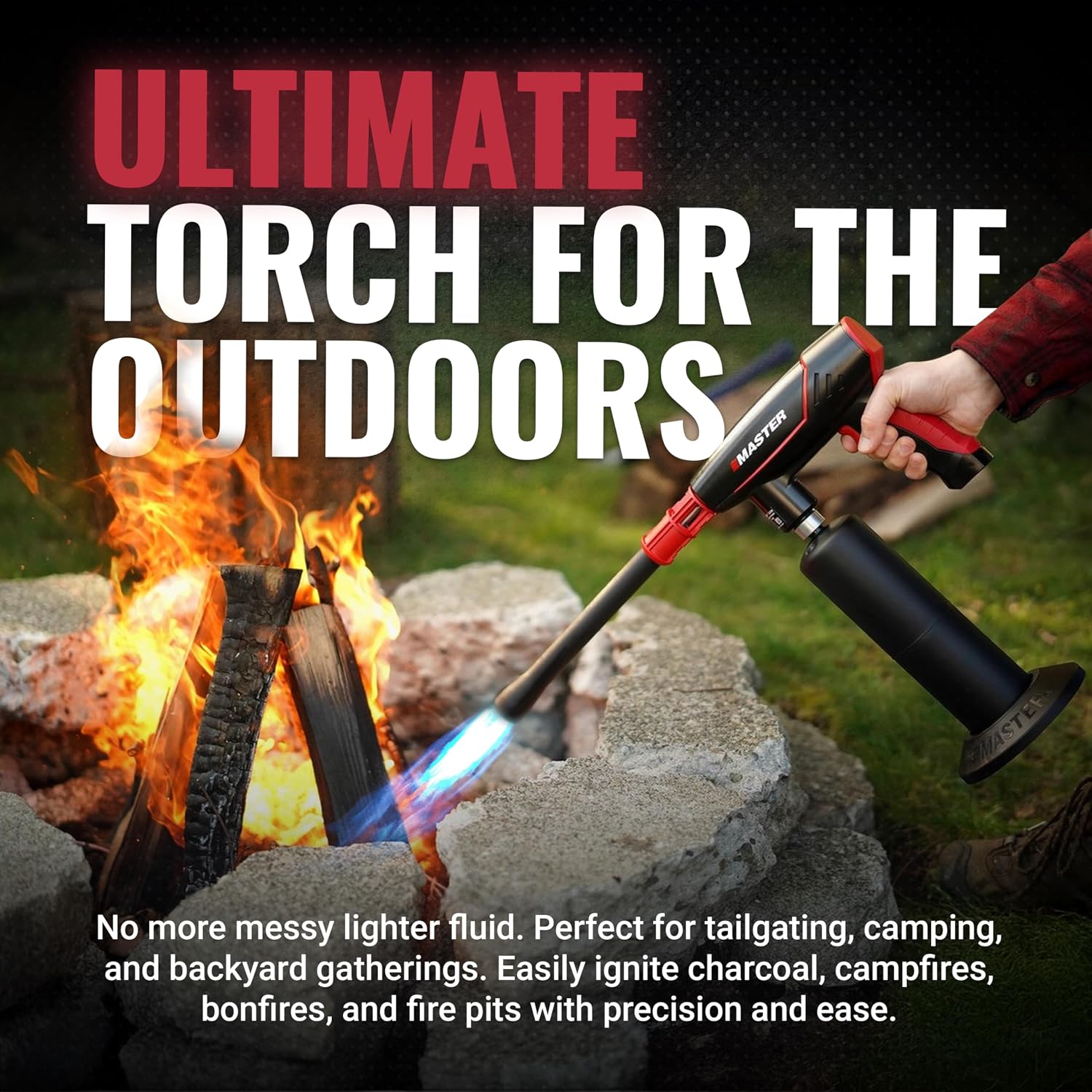 MASTER APPLIANCE VMAX-550 2-in-1 Propane Torch - High Powered Grill Gun & Fire Pit Starter - Self-Igniting Flame for BBQ's, Charcoal, Campfires & Sous Vide - Pro Grade Design, Engineered in USA