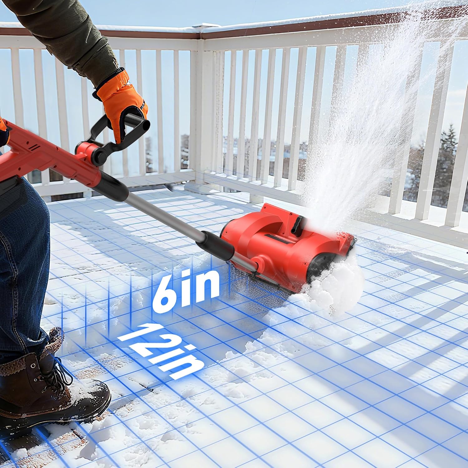 12' Cordless Snow Shovel (NO Battery) Compatible with Milwaukee 18V Battery, Electric Snow Shovel with Directional Plate & Adjustable Front Handle, Cordless Snow Blower for Driveway/Patio/Sidewalk