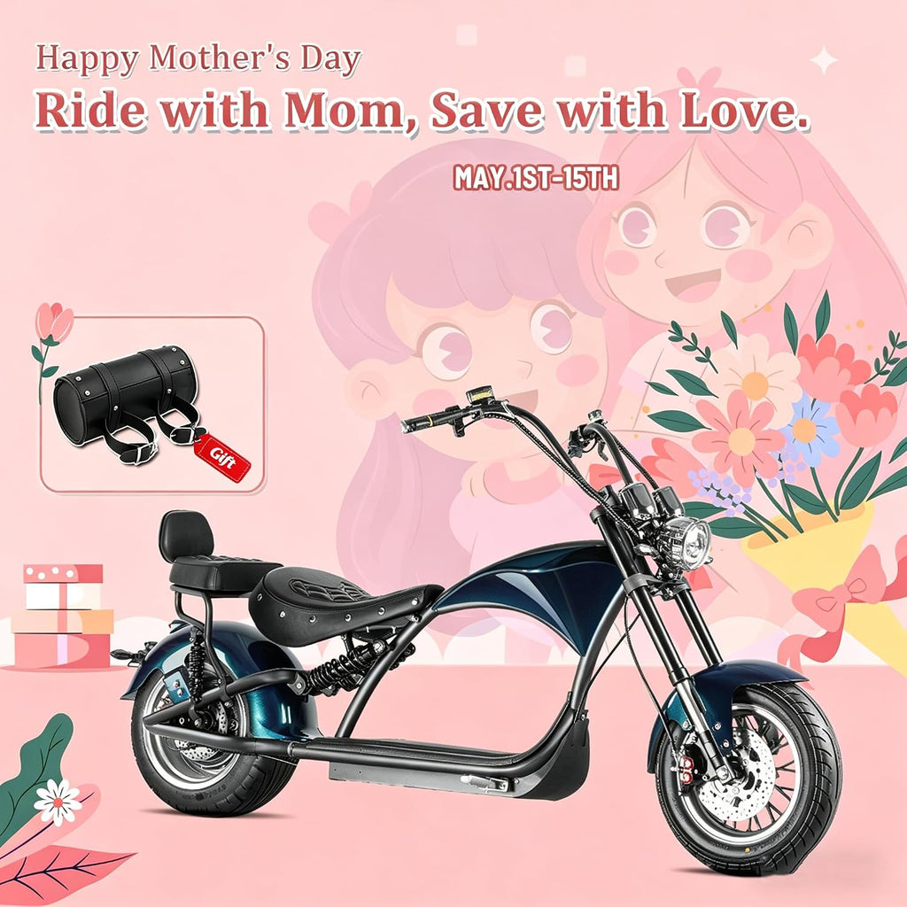 eAhora M1P 2000W Electric Motorcycle for Adults,37MPH 60V 30Ah Large Battery 40 Miles Range,Dual Hydraulic Brakes Full Suspension,Street Legal Electric Motorcycle for Commuting