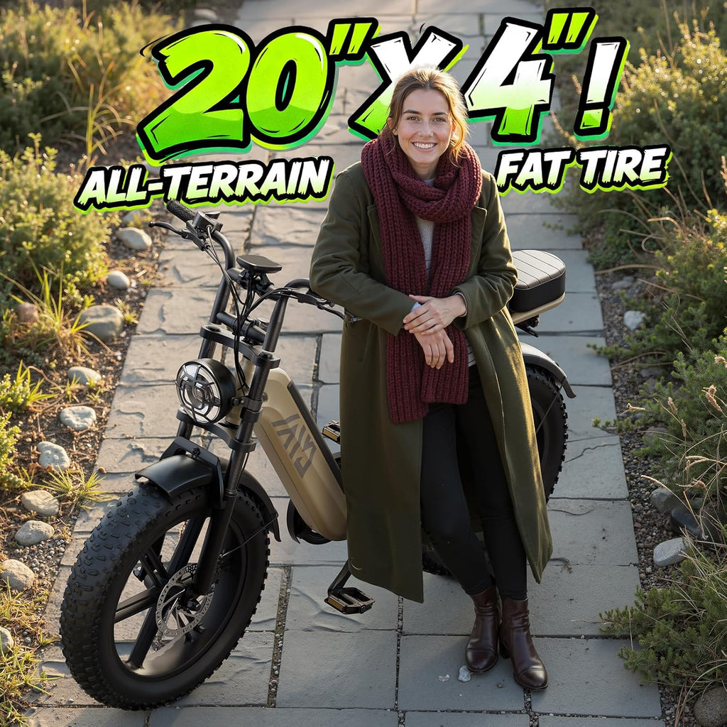 TST Electric Bike for Adults, 1500W Peak Motor 60 Miles Fat Tire Ebike with 48V 15Ah Removable Battery 20' Fat Tire Electric Bike, Full Suspension and 7-Speed
