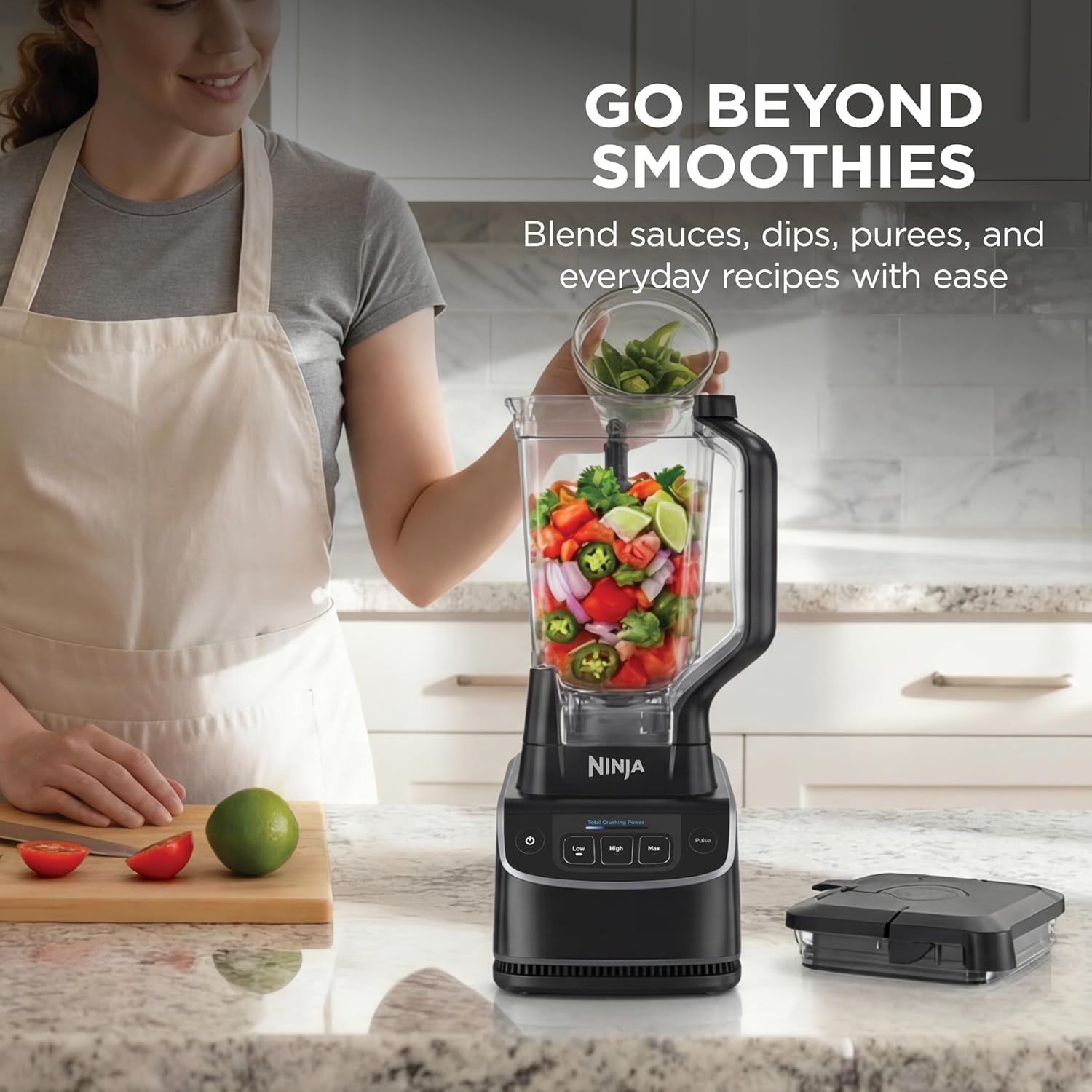 Ninja UltraCrush Professional Blender | 1000W Power, XL 72-oz.* Pitcher | Total Crushing Technology | 3 Manual Speeds for Smoothies, Sauces & More | Full-Size Countertop | Black | BP201