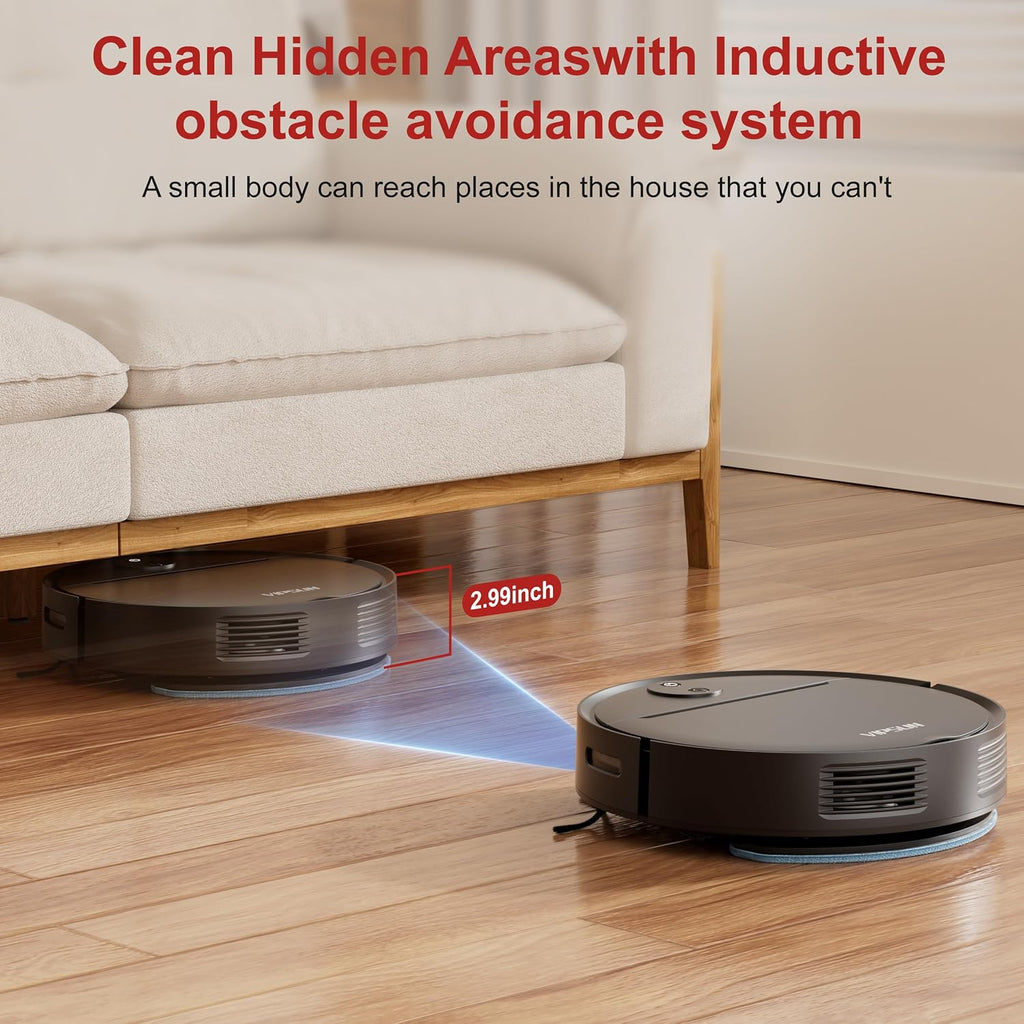 VIPSUN Robot Vacuum and Mop Combo with 4000Pa Suction, APP/Voice/Remote Control, Robotic Vacuums with Personalized Adjustment Setting, Self-Charging, Obstacle Avoidance, Smart Home Robot Aspiradora
