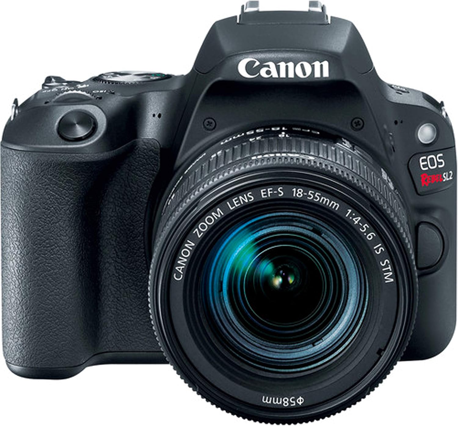 Canon EOS Rebel SL2 DSLR Camera with 18-55mm f/3.5-5.6 STM Zoom Lens + 32GB Card, Tripod, Case, and More (18pc Bundle) (Renewed)