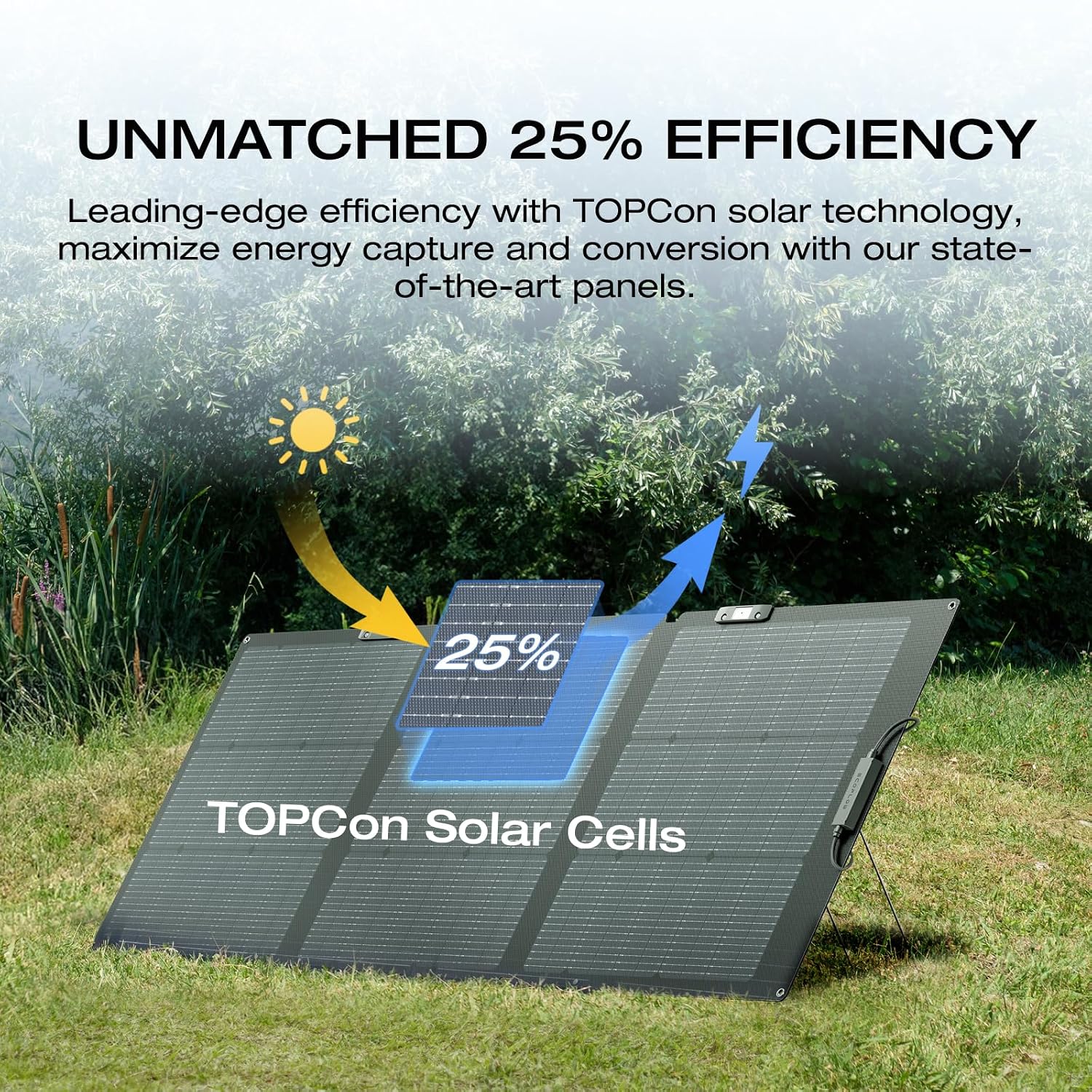 EF ECOFLOW 160 Watt Portable Solar Panel for Power Stations, 25% High Conversion Efficiency Foldable Solar Panel with Adjustable Kickstand IP68 Waterproof for Outdoor Camping RV, NextGen Version