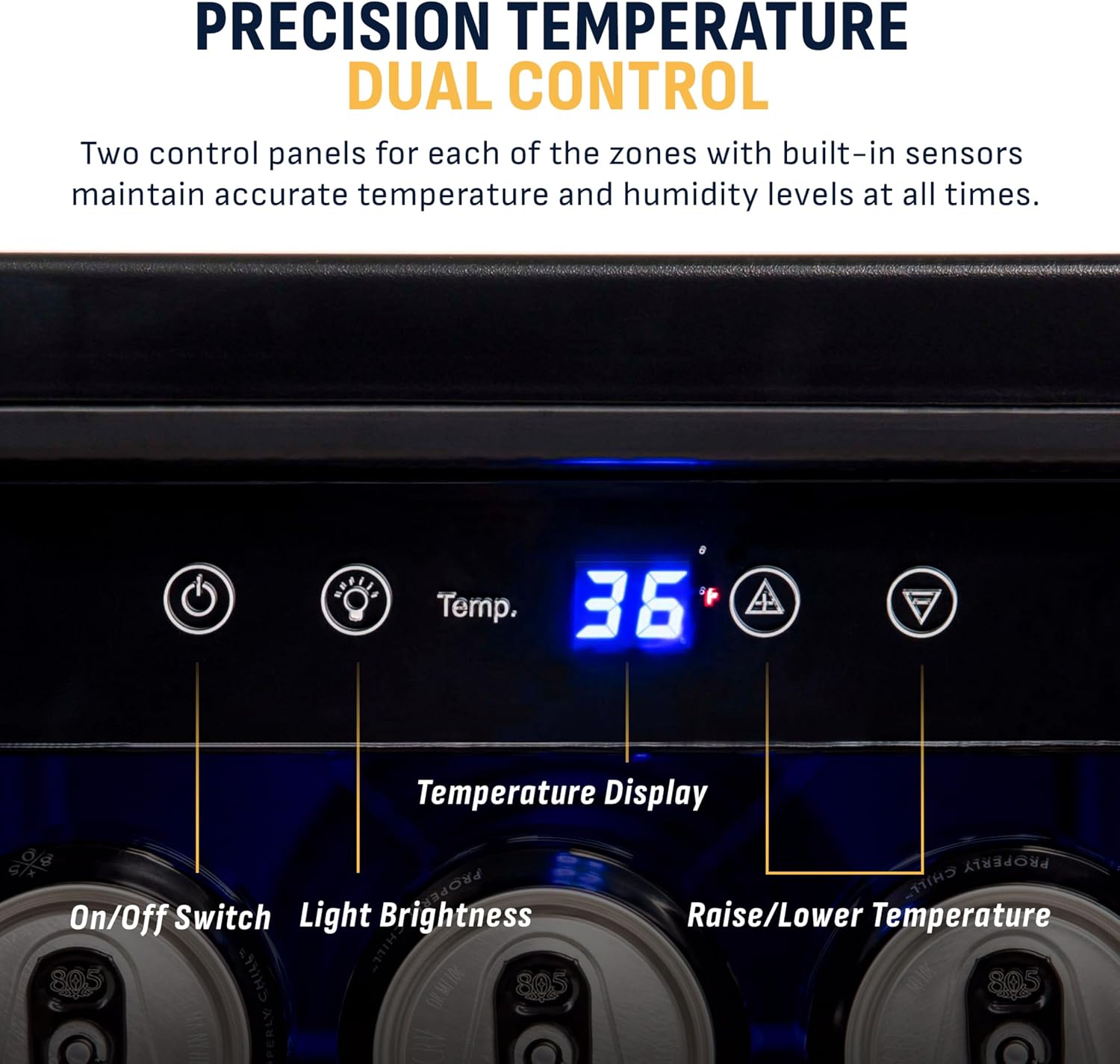 NewAir 24' Dual Zone Beverage Refrigerator & Wine Cooler for 18 Bottles & 60 Cans | Freestanding or Built-In Under Counter Mini Fridge for Beer, Wine and Soda | Stainless Steel