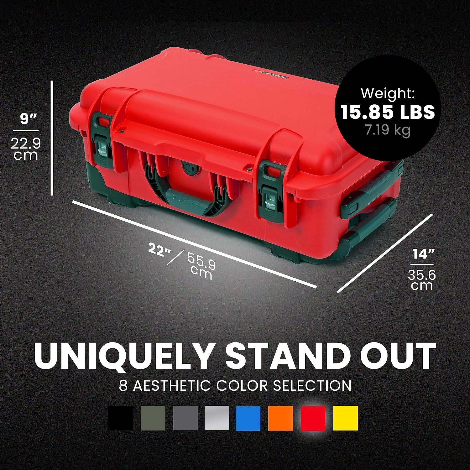 NANUK 935 Pro Photo Kit – Waterproof Travel Camera Hard Case with Padded Dividers and Wheels, 22' x 14' x 9' - Dustproof and Impact Resistant, Airline Carry-On Approved – Red