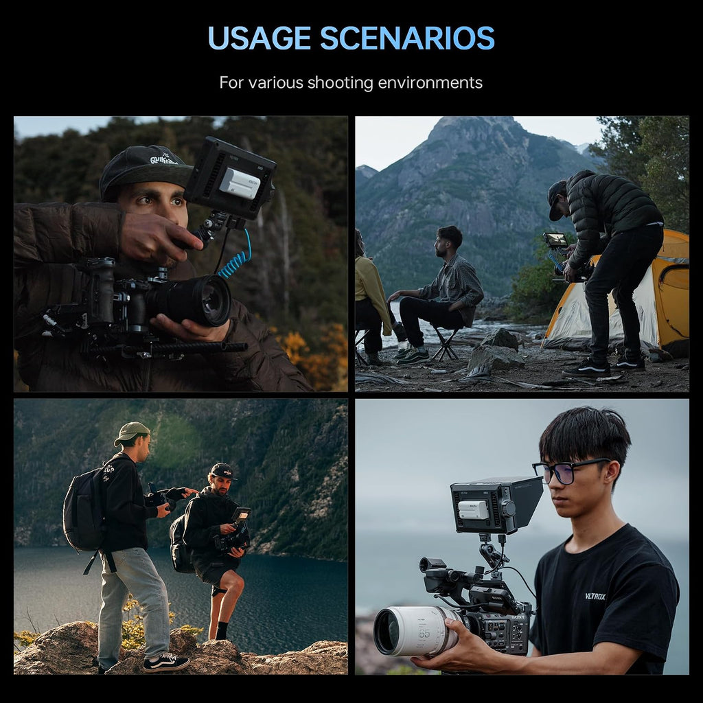 VILTROX DC-A1 2800Nits Camera Field Monitor Touchscreen with 7' Full HD1920x1080 IPS 4K HDMI Loop in/Out,3D LUTs Waveform Video Peaking Focus Assist, 170° Wide View Angle, Sunshade Hood & Battery