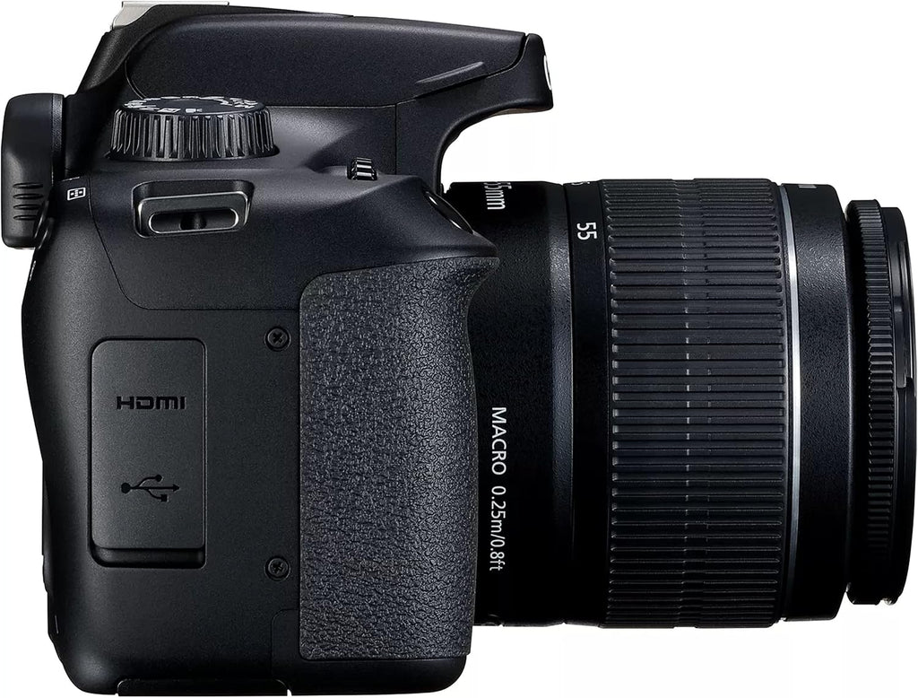 Canon EOS 4000D / Rebel T100 DSLR Camera w/EF-S 18-55mm F/3.5-5.6 Zoom Lens + 64GB Memory, LED Video Light, Filter, Tripod and More (Renewed)