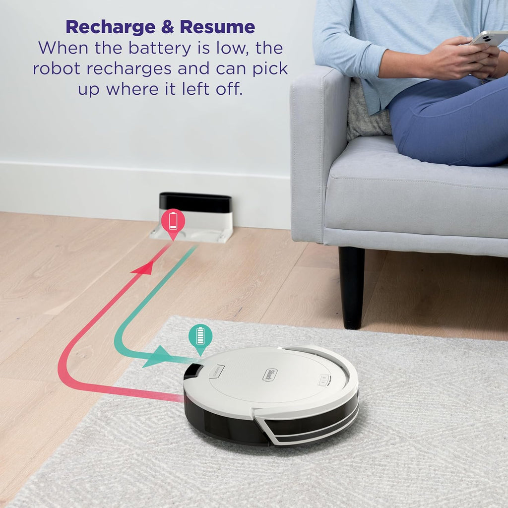 Shark Navigator Robot Vacuum with SmartPath Navigation and Self-Cleaning Brushroll, Powerful Suction, for Carpets & Hard Floors, White, AV2120
