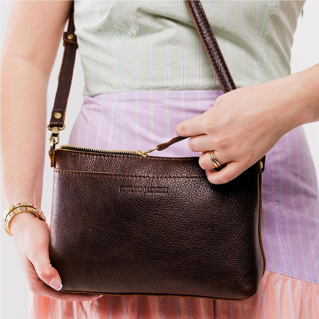 Portland Leather Goods Poppy Purse – Leather Handbag w/Removable Crossbody Strap – Handmade from the Finest Full-Grain Hides