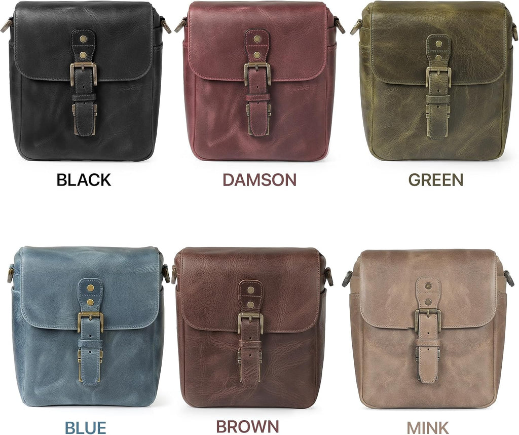 MegaGear Genuine Leather Camera Messenger Bag Mirrorless Portable electronic device cover
