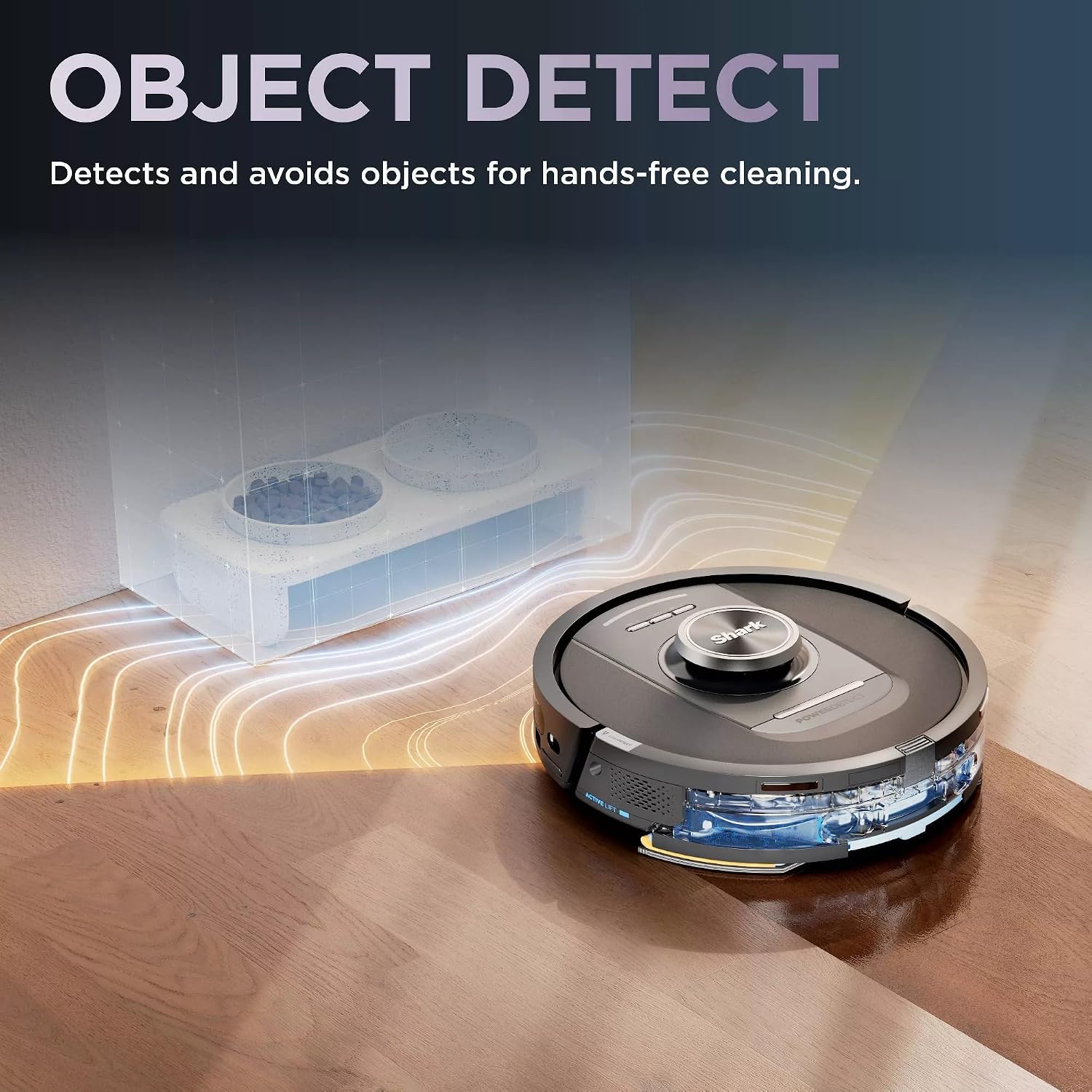 Shark R-RV2820YE PowerDetect 2-in-1 Robot Vacuum and Mop with NeverTouch™ Base, Gaia Grey - Certified Refurbished