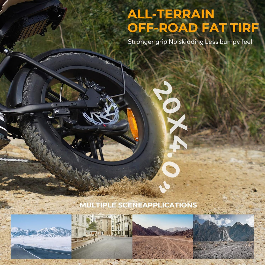 Tamobyke V20 Series Moped 750W/1500W Electric Bike for Adults,28mph/30mph/33mph Ebike&25-68Miles PAS Range,48V15.6ah/18.2ah/ (874Wh) Larger Battery, 20'' Fat Tire Electric Bike,UL 2849 Certified.