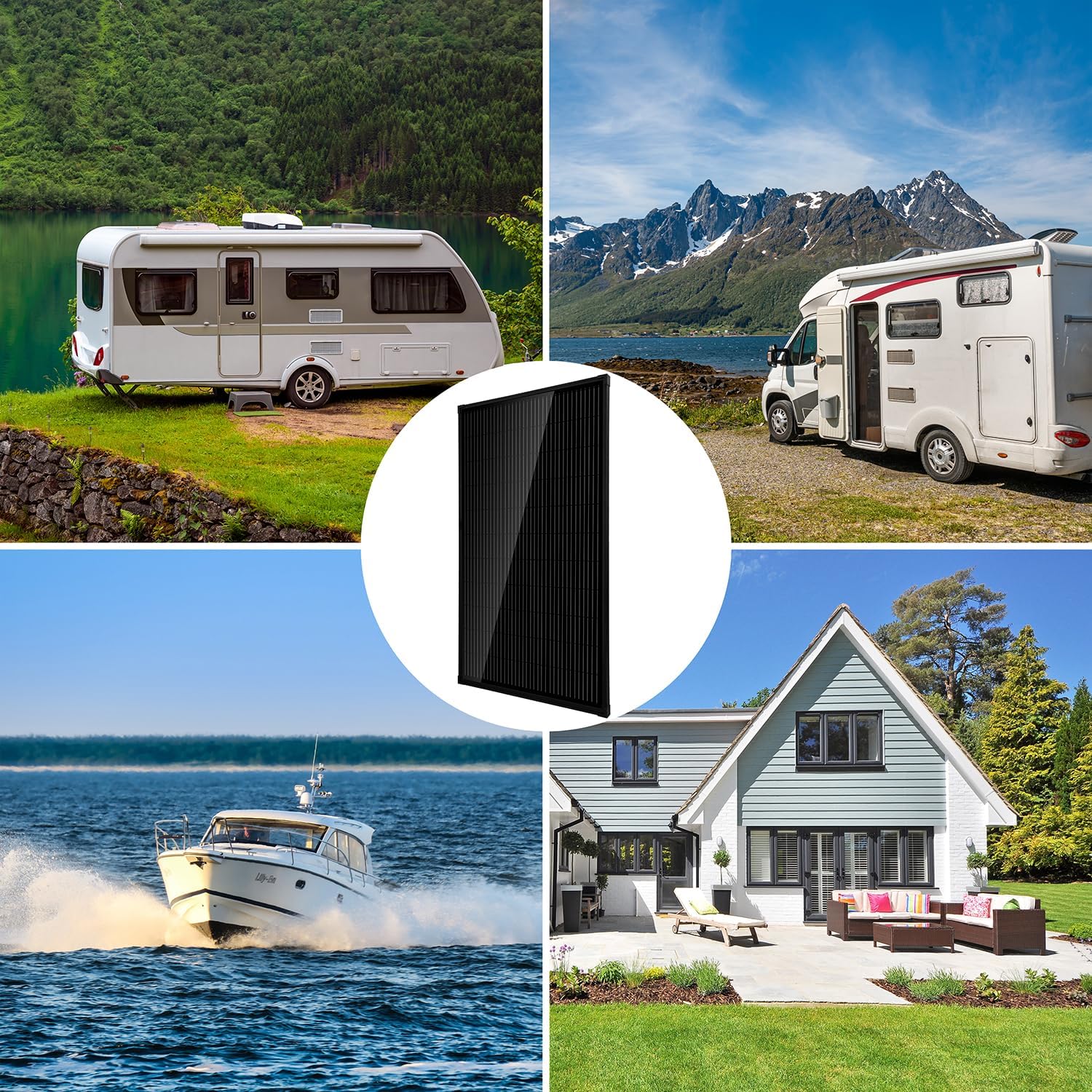 Topsolar Solar Panel 340W, 12 V/24V Monocrystalline Solar Panel PV Panel Off Grid Solar Power for Motorhome, Shed, Campervan, Caravan and Boat