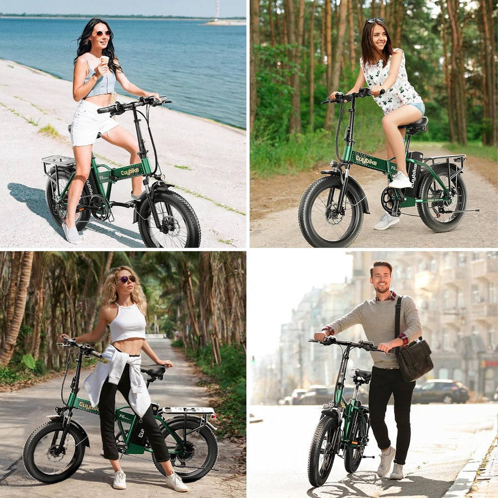 Foldable Electric Bike for Adults, 48V 20Ah Removable Lithium Battery up to 80Miles, 20' Fat Tire 1000W Peak Motor Dirt Ebike Adult Electric Bicycle for Commute Beach Mountain E Bike