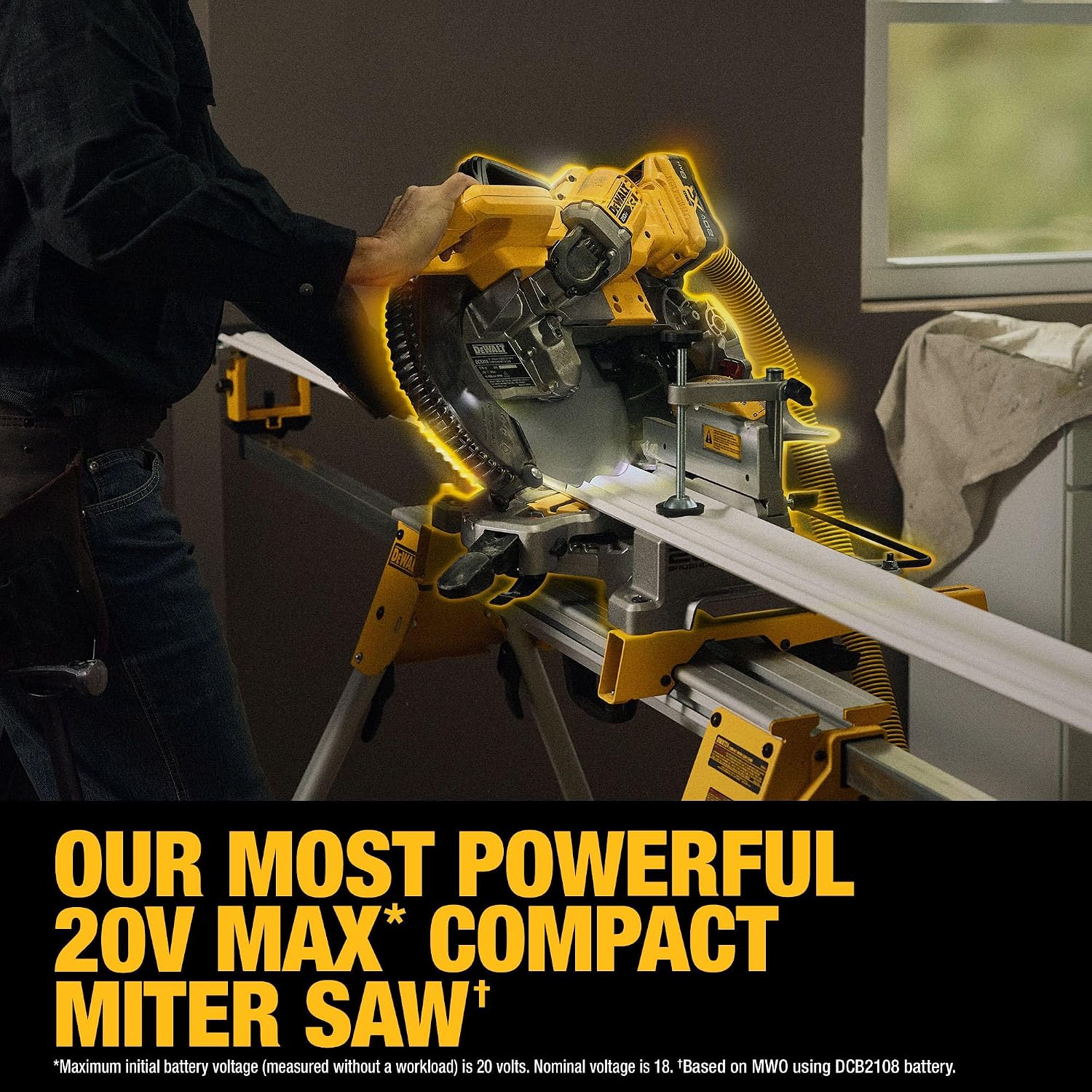 DEWALT 20V MAX XR 10 in. Double Bevel Fixed Miter Saw Kit (DCS714WW1)