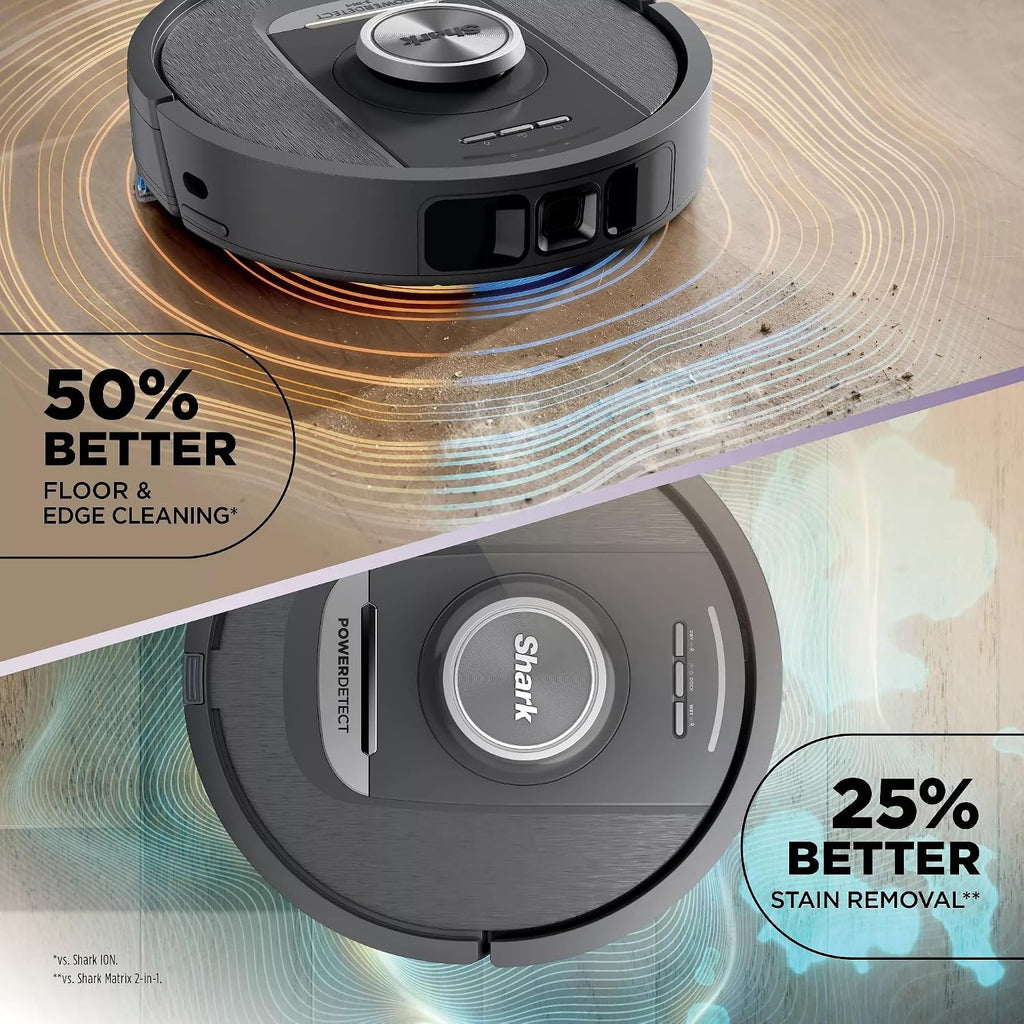 Shark R-RV2820YE PowerDetect 2-in-1 Robot Vacuum and Mop with NeverTouch™ Base, Gaia Grey - Certified Refurbished