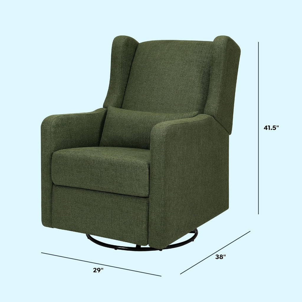 Davinci Carter's Arlo Recliner and Swivel Glider, Water Repellent & Stain Resistant, Greenguard Gold & CertiPUR-US Certified, Performance Forest Green Linen