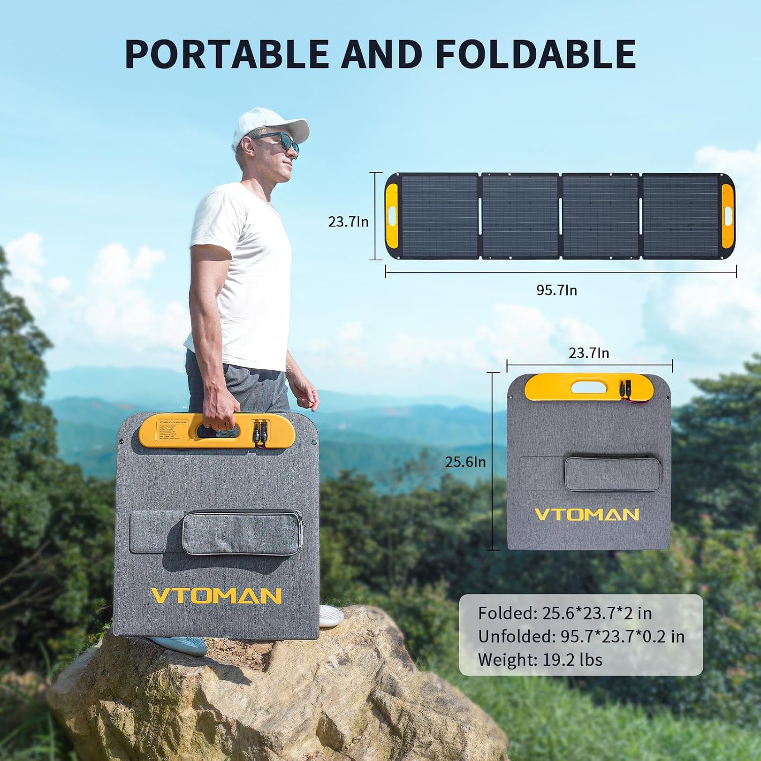 VTOMAN Jump 1800 Portable Power Station with 200W Solar Panel, 1548Wh Battery 1800W AC Outlets (3600W Peak) /100W USB-C Output Fast Charge, Large Solar Generator for Outdoor, Camping, Backup