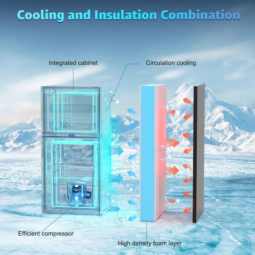 Dorm Fridge with Freezer, Small Refrigerator 3.45 Cu. Ft. with Freezer for Apartment, 7-Level Temperature Adjustable Apartment Size Fridge for Kichen, College, Office, Black