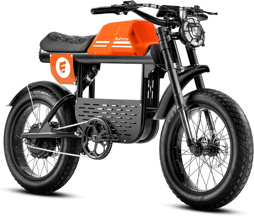 FT01 1700W Electric Dirt Bike 36MPH with 48V 30Ah, 135MM Front Fork & Dual Disc Hydraulic Brakes, 90Miles Long Range Electric Bike, 20' Fat Tire electric motorcycle for adults, electric scooter