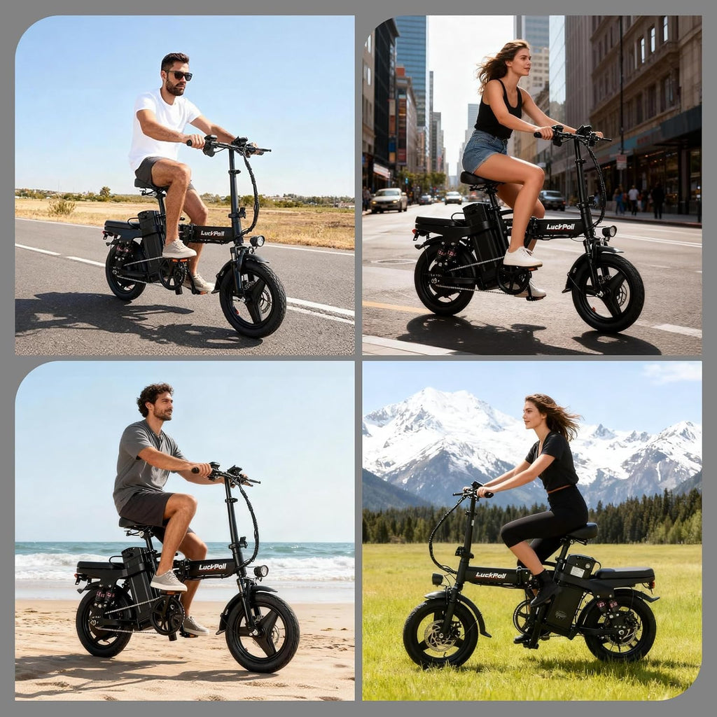 Lightweight Folding Mini Electric Bike for Adults–14 Inch Electric Bicycles Ebike,2000W/1000W, 40/28MPH,52V 25Ah & 48V 15Ah,60-80mi Range, Removable Battery