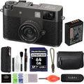 Fujifilm X Half Digital Camera (Charcoal Silver) Bundle with 64GB SD Card + Rope Wrist Strap + Camera Pouch + More Advanced Accessories