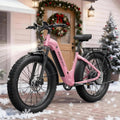 PUCKIPUPPY Electric Bike for Adults 500W, Step-Through Design, 26' Fat Tire Electric Mountain Hunting Bike, 48V 15AH Max 20MPH Off-Road Ebike with Rear Storage Shelf