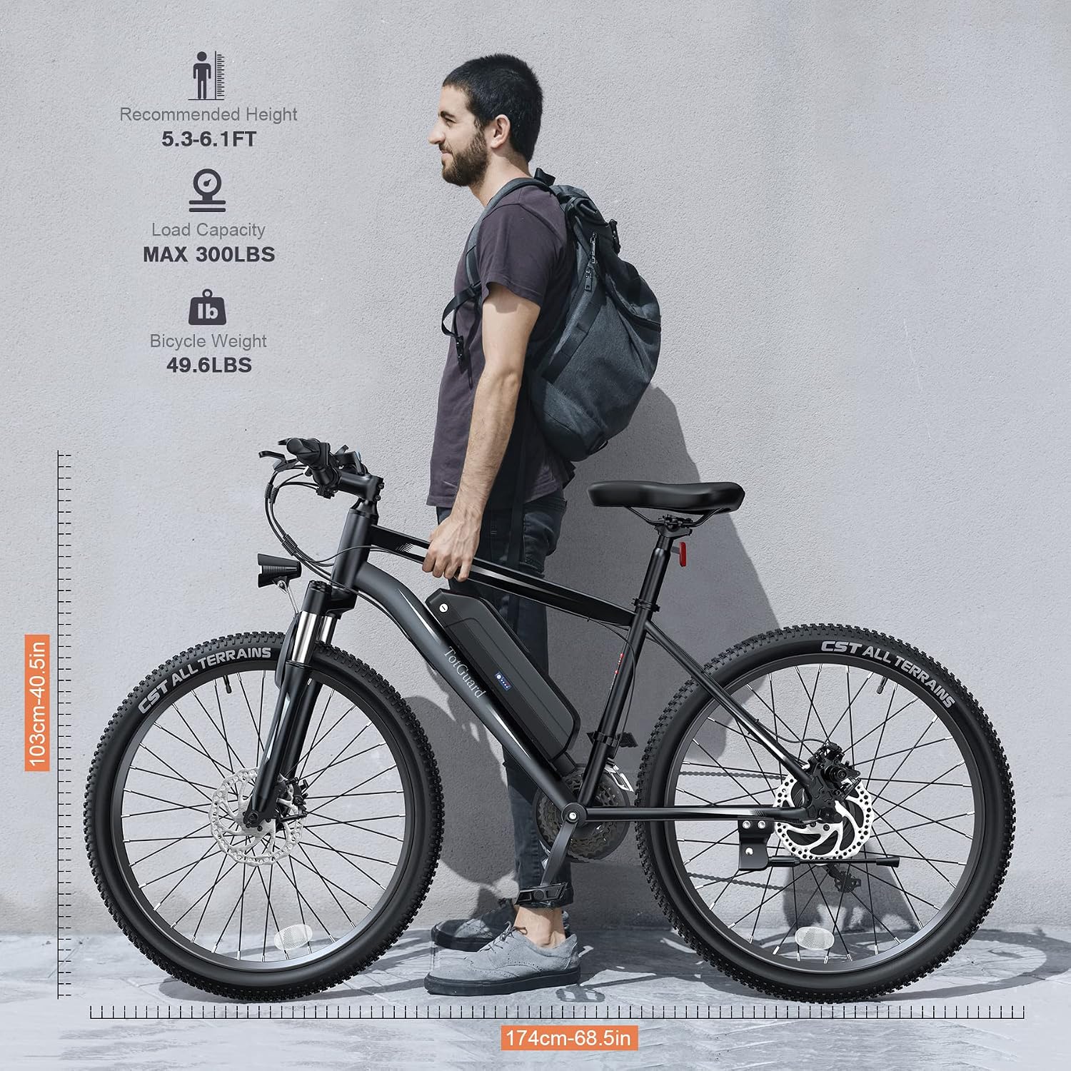 Wooken Electric Bike for Adults with 500W Motor, 27.5'' Ebike with 48V 499WH Removable Battery, Up to 55Miles Electric Mountain Bike, 19.8MPH Adults Electric Bicycle with LCD Display, 21 Speed