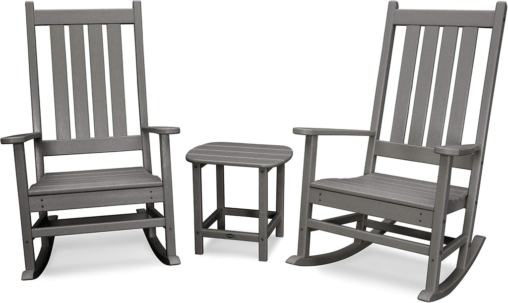 POLYWOOD Vineyard 3-Piece Rocking Set (Slate Grey)