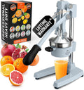 Zulay Kitchen Cast Iron Juicer - Heavy Duty Manual Juicer with Detachable Strainers for Easy Cleaning, Orange Juice Press for Citrus Fruits, Perfect for Bartenders, Juice Lovers & Health Enthusiasts