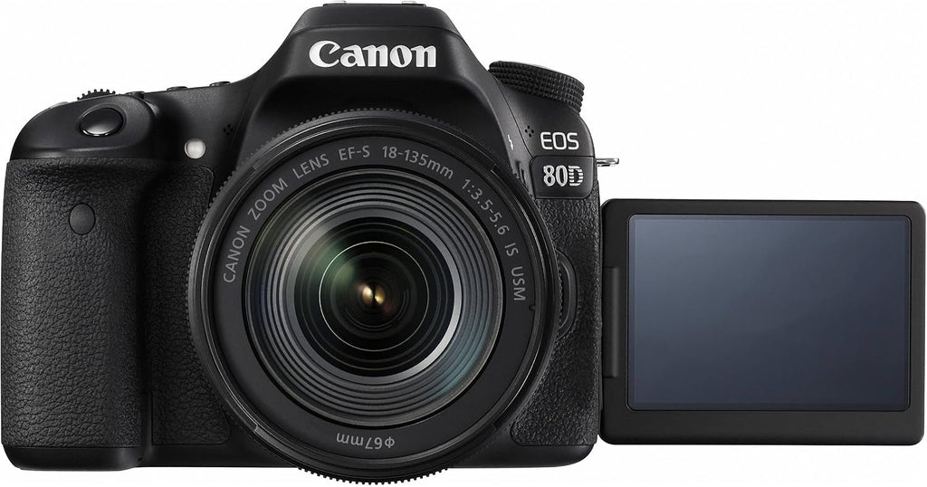 Canon Digital SLR Camera Body [EOS 80D] and EF-S 18-135mm f/3.5-5.6 Image Stabilization USM Lens with 24.2 Megapixel (APS-C) CMOS Sensor and Dual Pixel CMOS AF (Black)