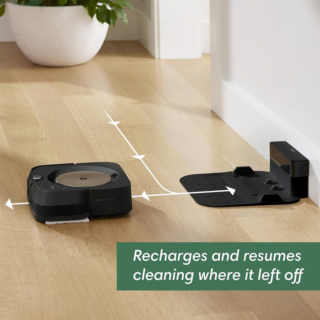 iRobot Braava Jet m6 (6012) Ultimate Robot Mop- Wi-Fi Connected, Precision Jet Spray, Smart Mapping, Works with Alexa, Ideal for Multiple Rooms, Recharges and Resumes, Black