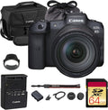 Canon EOS R5 Mirrorless Camera with 24-105mm f/4 Lens | Ultimate Hybrid Power for Creators Who Do It All (4147C013) + 64GB Memory Card + Canon Shoulder Bag