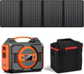 Solar Powered Generator 300W, Portable Solar Generator Power Station with Solar Panels 40W Included and Carrying Case Bag