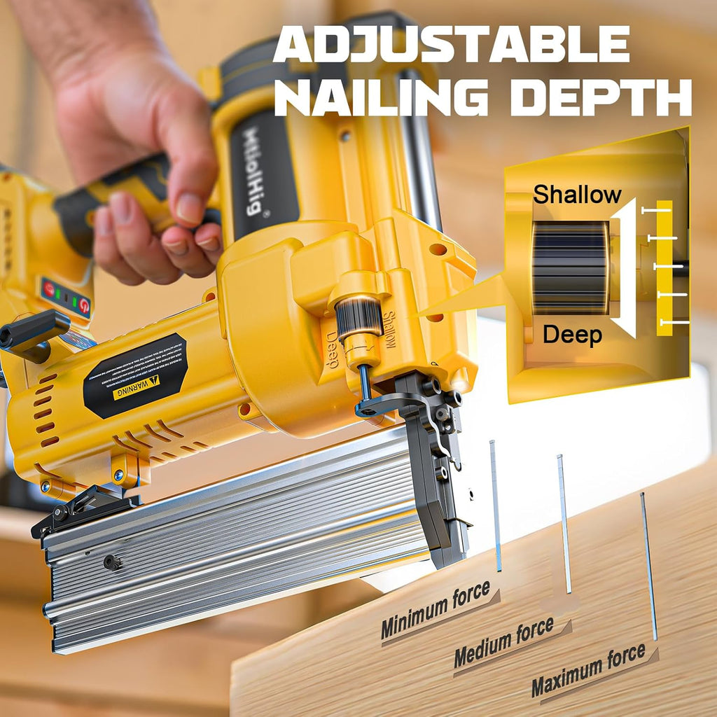 Cordless 2' Brad Nailer Compatible with Dewalt 20V Battery (No Battery), 2-in-1 Electric Nail Gun/Staple Gun, 18 Gauge Nail Gun Battery Powered with 1000 Nails for Wood Carpentry, 7.2LB
