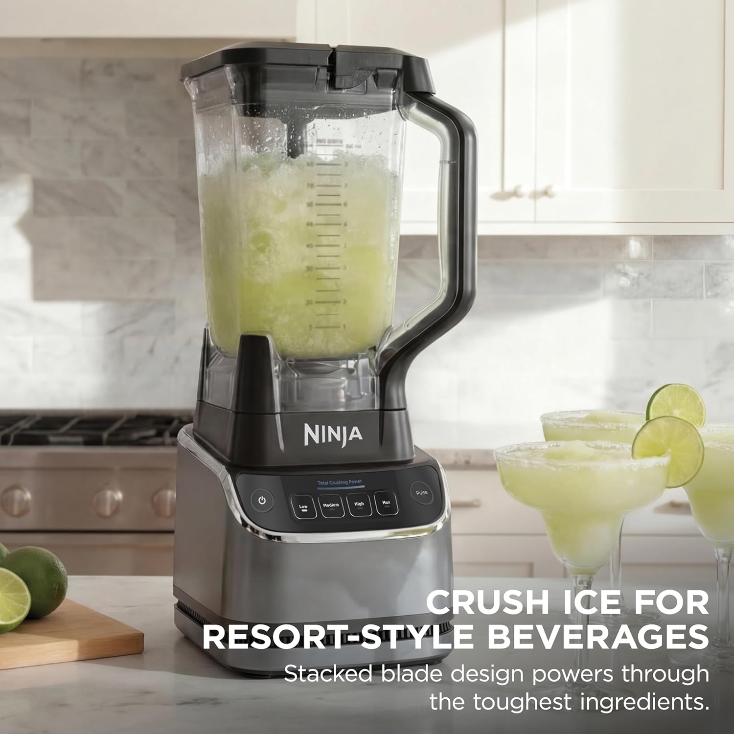 Ninja UltraCrush Professional Kitchen System | 1500W, 72oz Full-Size Blender, 8-Cup Food Processor & 18 oz To-Go Cup | Total Crushing Technology, Smoothies, Ice Crush, Chopping & More | Silver | BP401