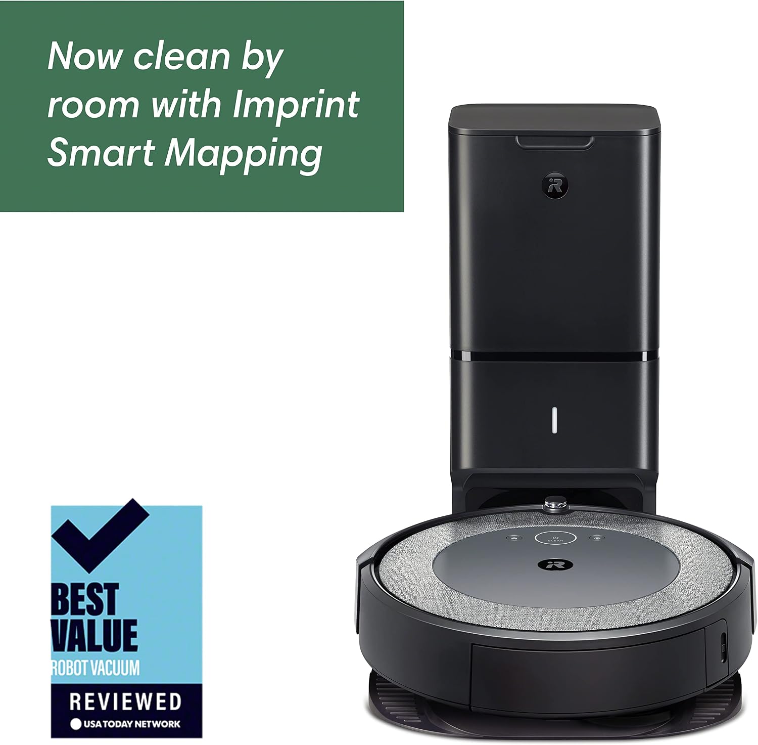 iRobot Roomba i3+ EVO (3550) Self-Emptying Robot Vacuum – Now Clean by Room with Smart Mapping, Empties Itself for Up to 60 Days, Works with Alexa, Ideal for Pet Hair, Carpets, Roomba i3+