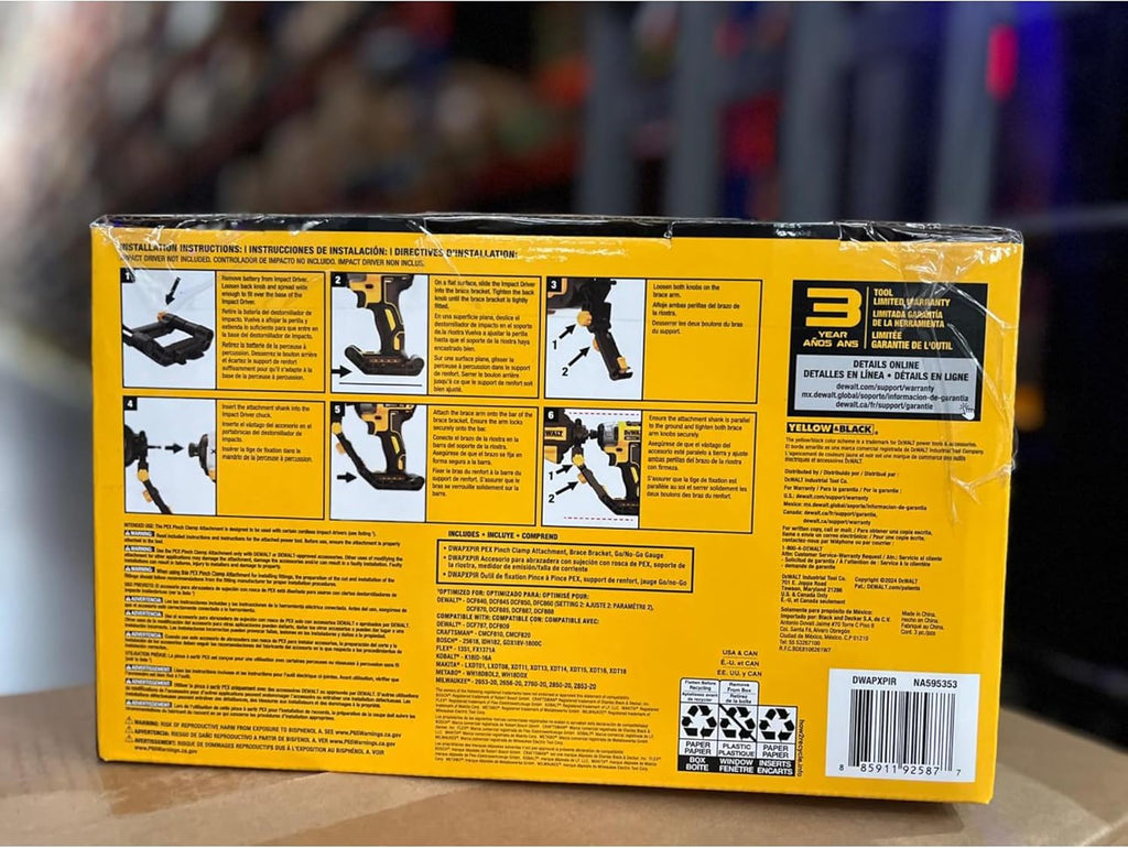 DEWALT IMPACT CONNECT PEX Pinch Clamp Attachment for Impact Driver, Plumbing Tool (DWAPXPIR)