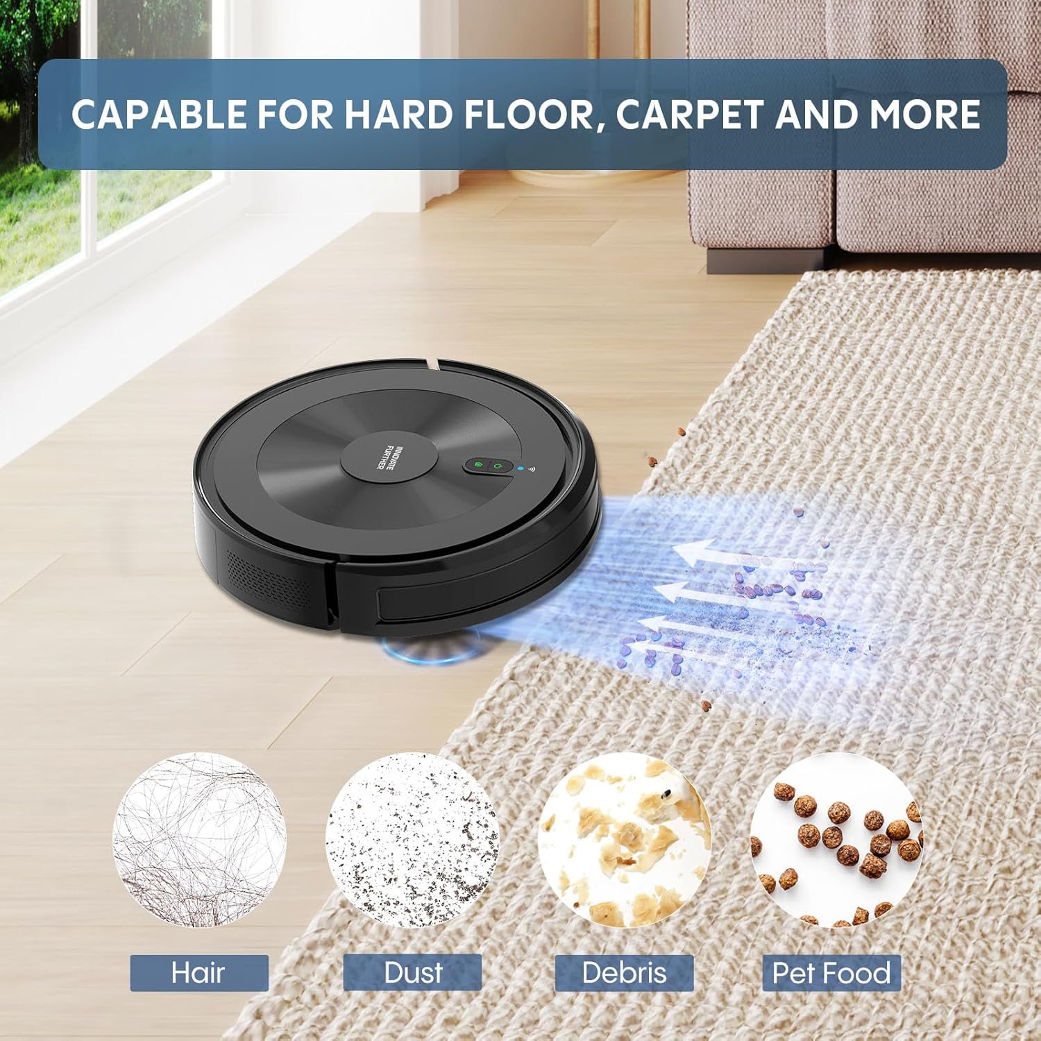 Robot Vacuum and Mop Combo: 2-in-1 Robot Vacuum Cleaner 2500Pa Strong Suction & Tangle-Free & Alexa/APP Control & Self-Charging, Schedule Cleaning Robotic Vacuum for Pet Hair, Hard Floor, Carpet