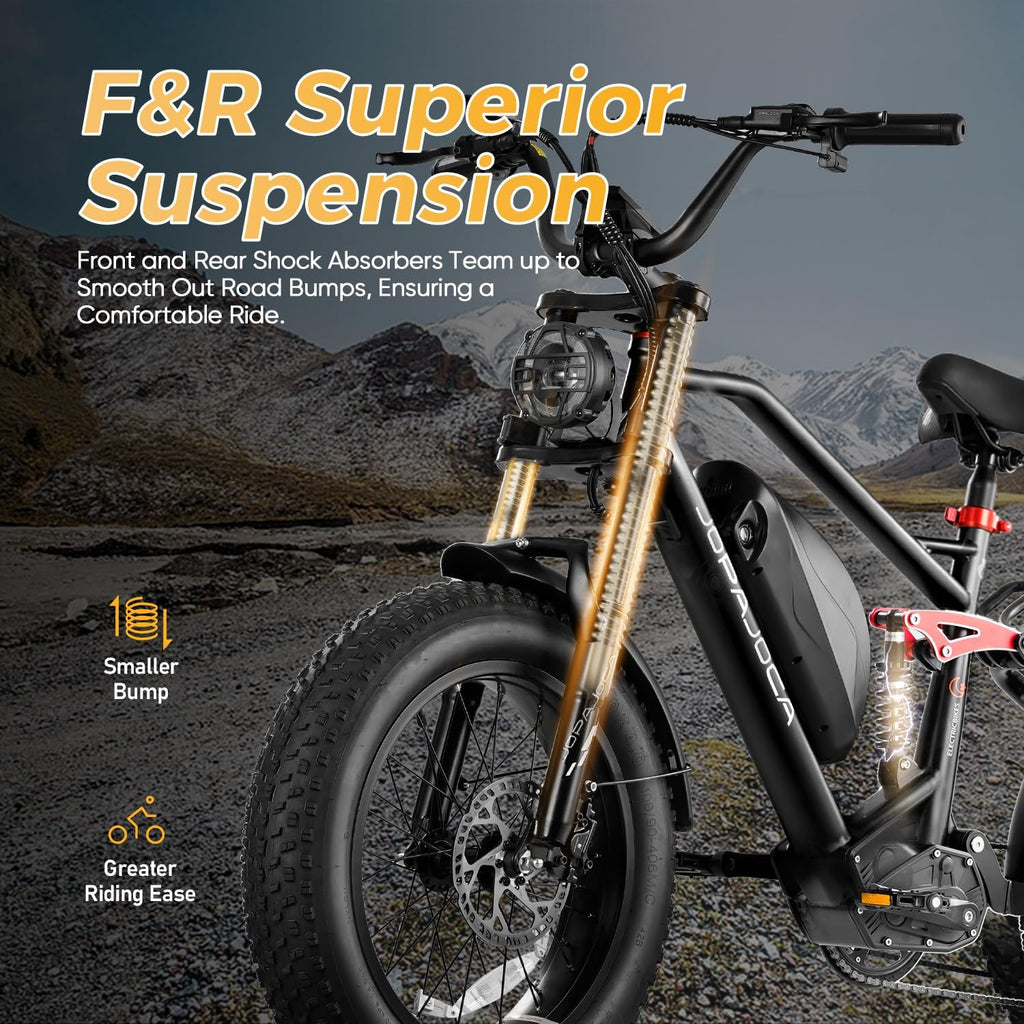 eAhora Terra/Luna [2025] Dual Motor Electric Bike for Adult, 3000W/1500W | 33MPH | 20/15Ah | 80 Miles Long Range | 20'*4.0 Fat Tires | Full Suspension | for Coummute | Delivery | Women | Men