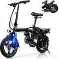 Foldable Electric Bike for Adults，23MPH & 38Miles Long Range Electric Bicycles，500W Motor 48V/12Ah Battery，14' Folding Mini ebikes for Teens，3-Speed & PAS Mode， Commuter City Certified E-Bike