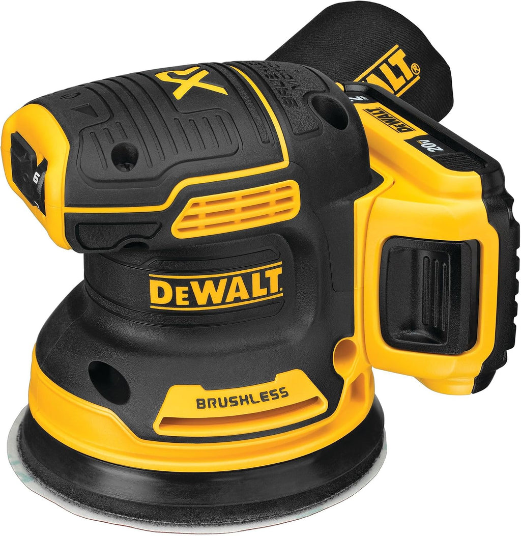 DEWALT 20V MAX Orbital Sander Cordless, 5-Inch Sander Tool, 2.Ah, 8,000-12,000 OPM, Variable Speed Dial, Storage Bag, Battery and Charger Included (DCW210D1)