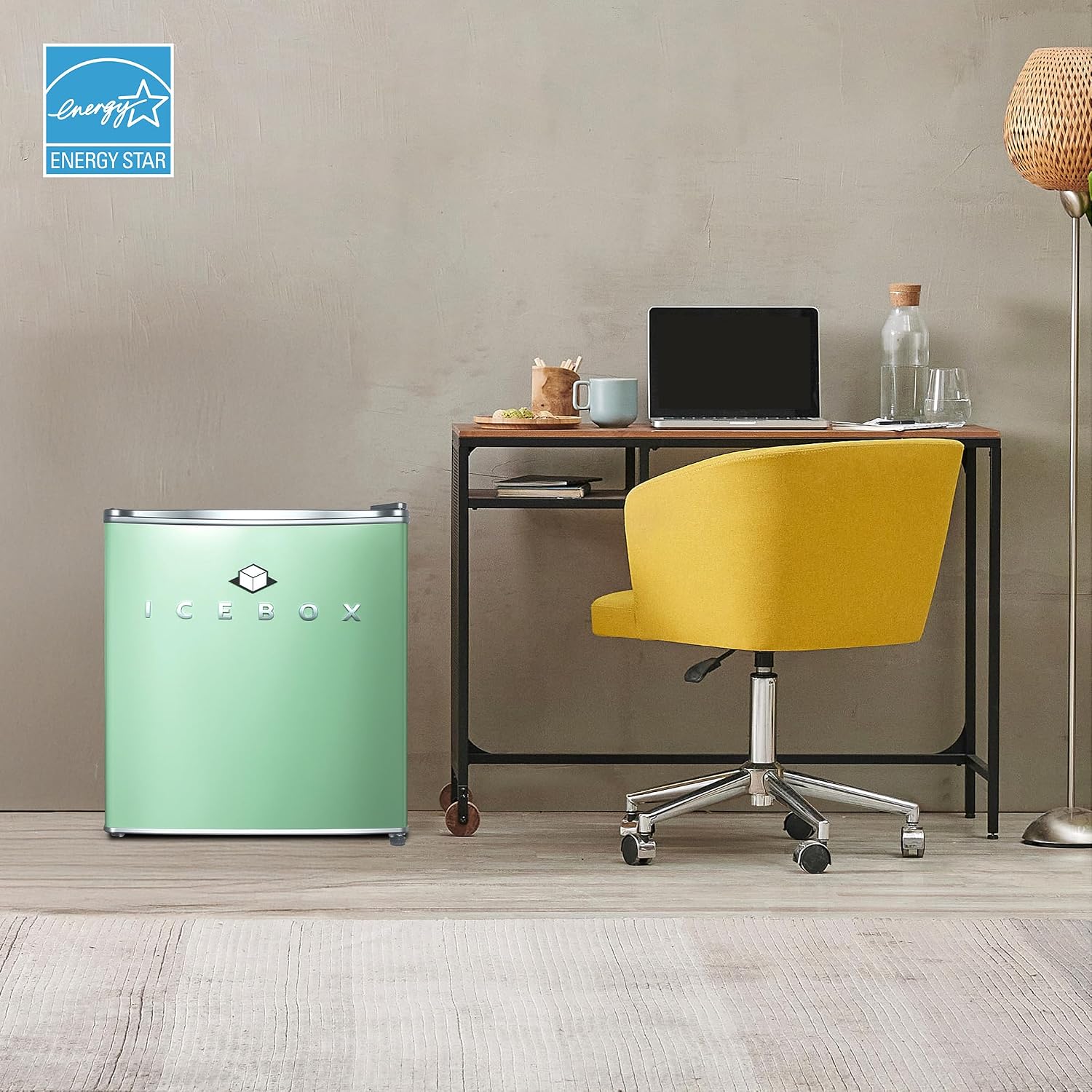 ICEBOX 1.7 Cu. Ft. Compact Refrigerator, ENERGY STAR Certified Small Refrigerator, Single Door Mini Fridge with Chiller Compartment, R600a Refrigerant, IBCR17MNT, Mint Green