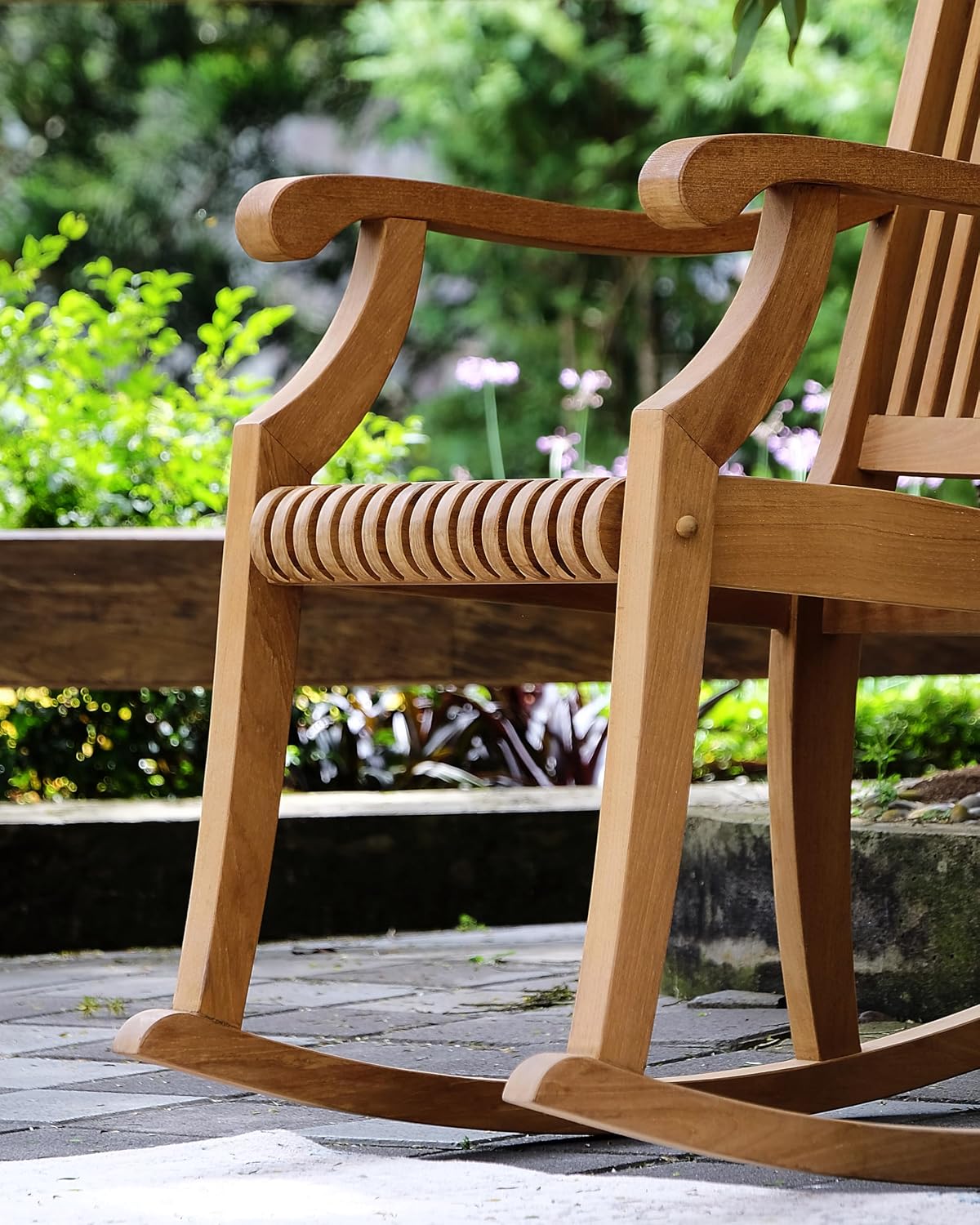 Cambridge Casual Montclair Teak Rocking Chair Set of 2, Natural Teak