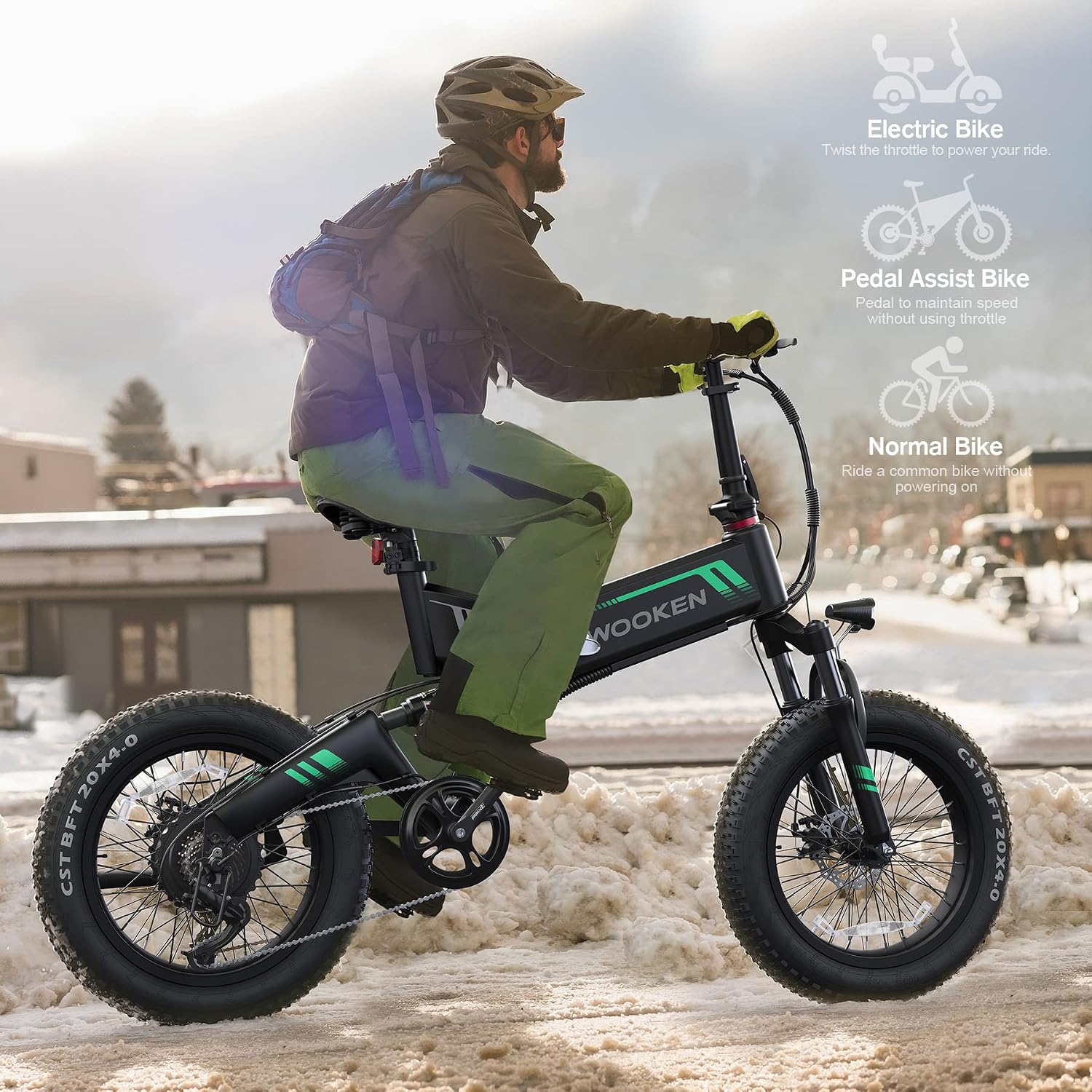 TotGuard Electric Bike,20' Electric Bike for Adults 500W Brushless Motor, 19.8MPH Fat Tire Ebike,Foldable Adult Electric Bicycles with 48V 10Ah Removable Battery,7-Speed,SGS Certified to UL 2849