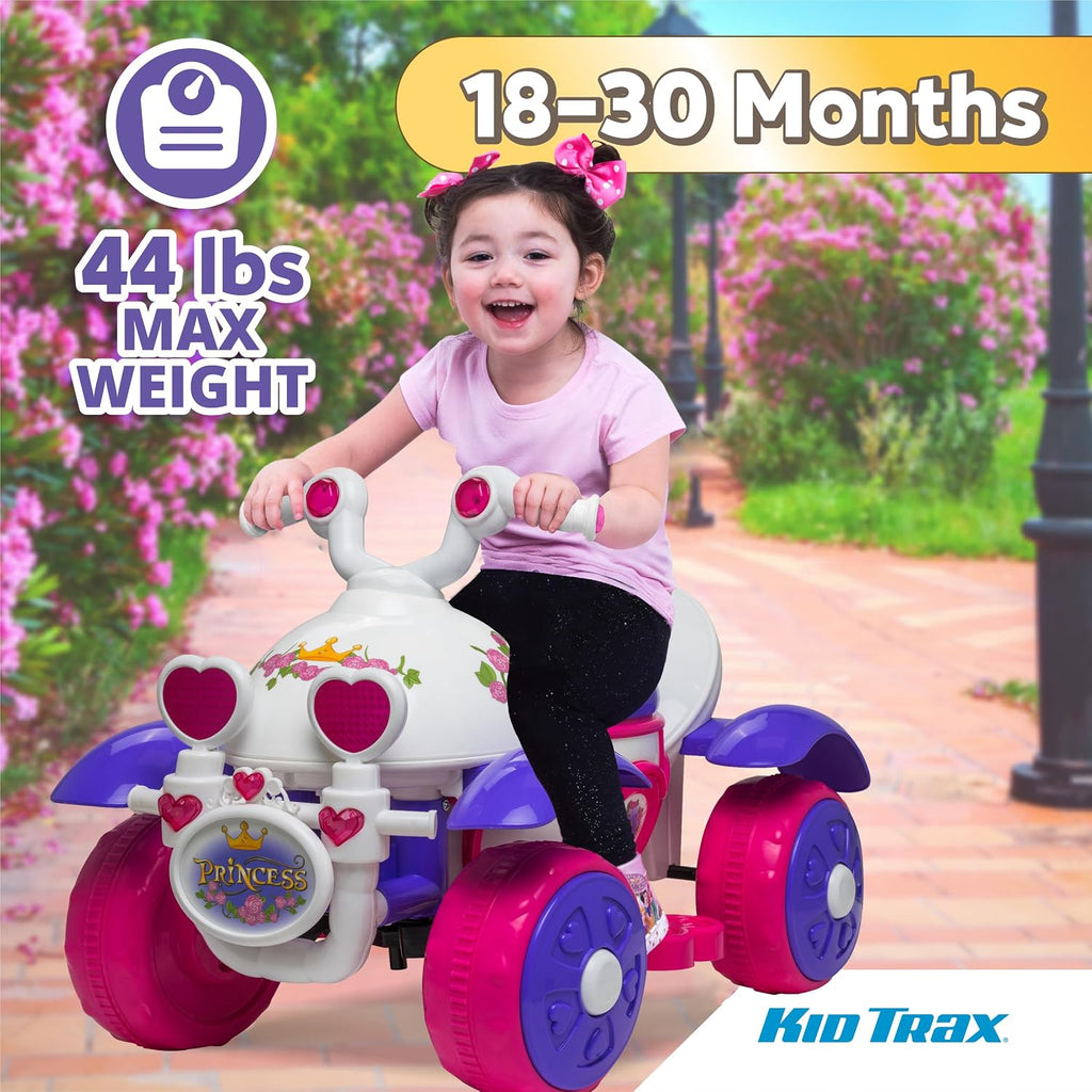 Kid Trax Royal Princess 6V Toddlers, Kids Ride On Toys - Toddler Girl Toys, Outdoor and Indoor, Electric Car for Kids to Drive, Easy Assembly, Gift for Toddlers, Max Weight of 44lbs, 18-30 Months Old