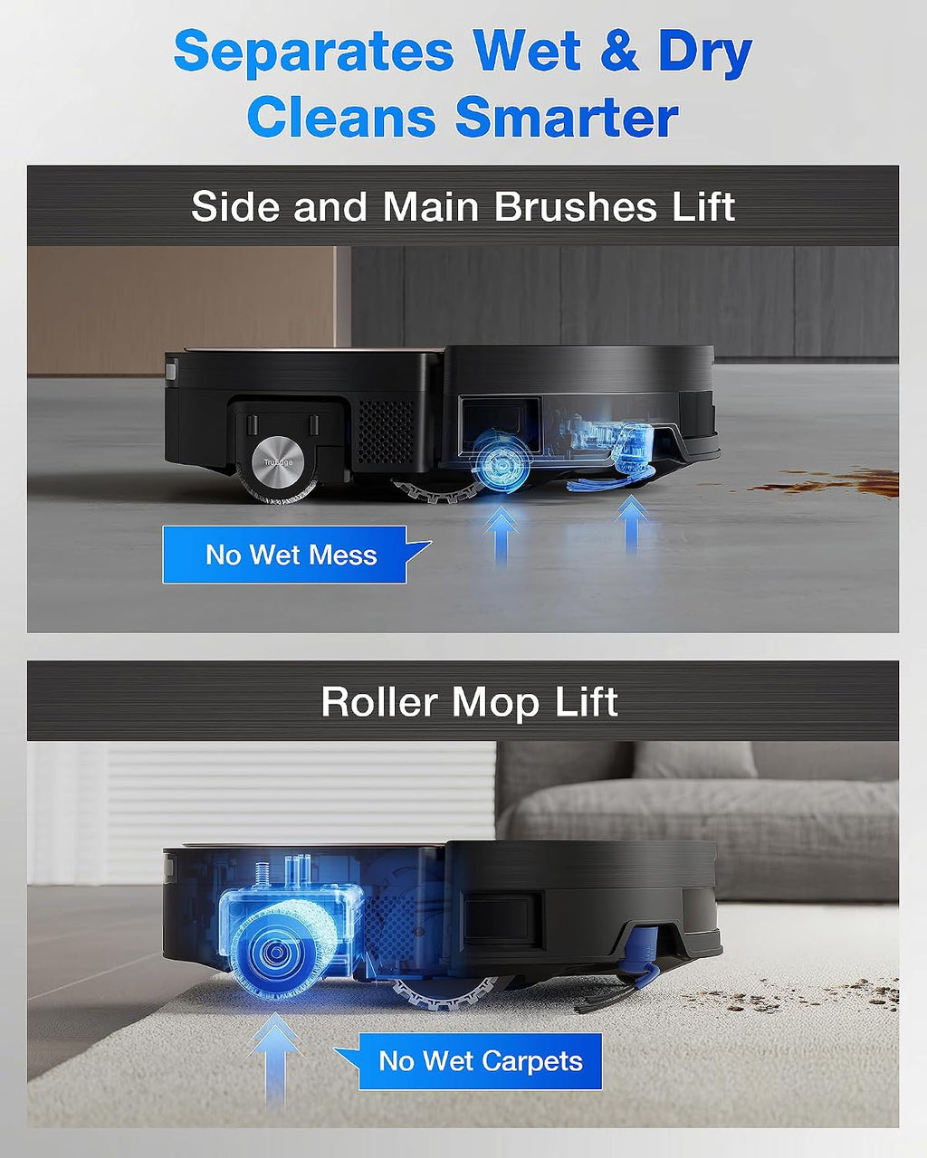 ECOVACS DEEBOT X11 PRO Omni Robot Vacuum and Mop, 19,500Pa Blast Suction, Instant Self-Cleaning Roller Mop, Zero-Tangle, Auto-Lift Mop for Carpet & Spill Protection, GaN Fast Charging for Large Homes